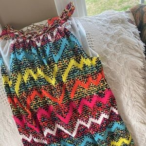 Rainbow colored sleeveless dress